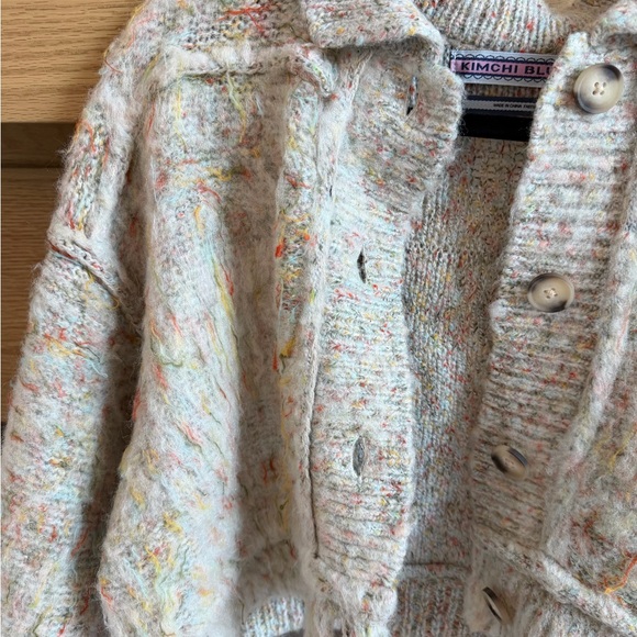 Ralph Lauren Tweed Button Front Cardigan in Gray Multi - Picture 3 of 4